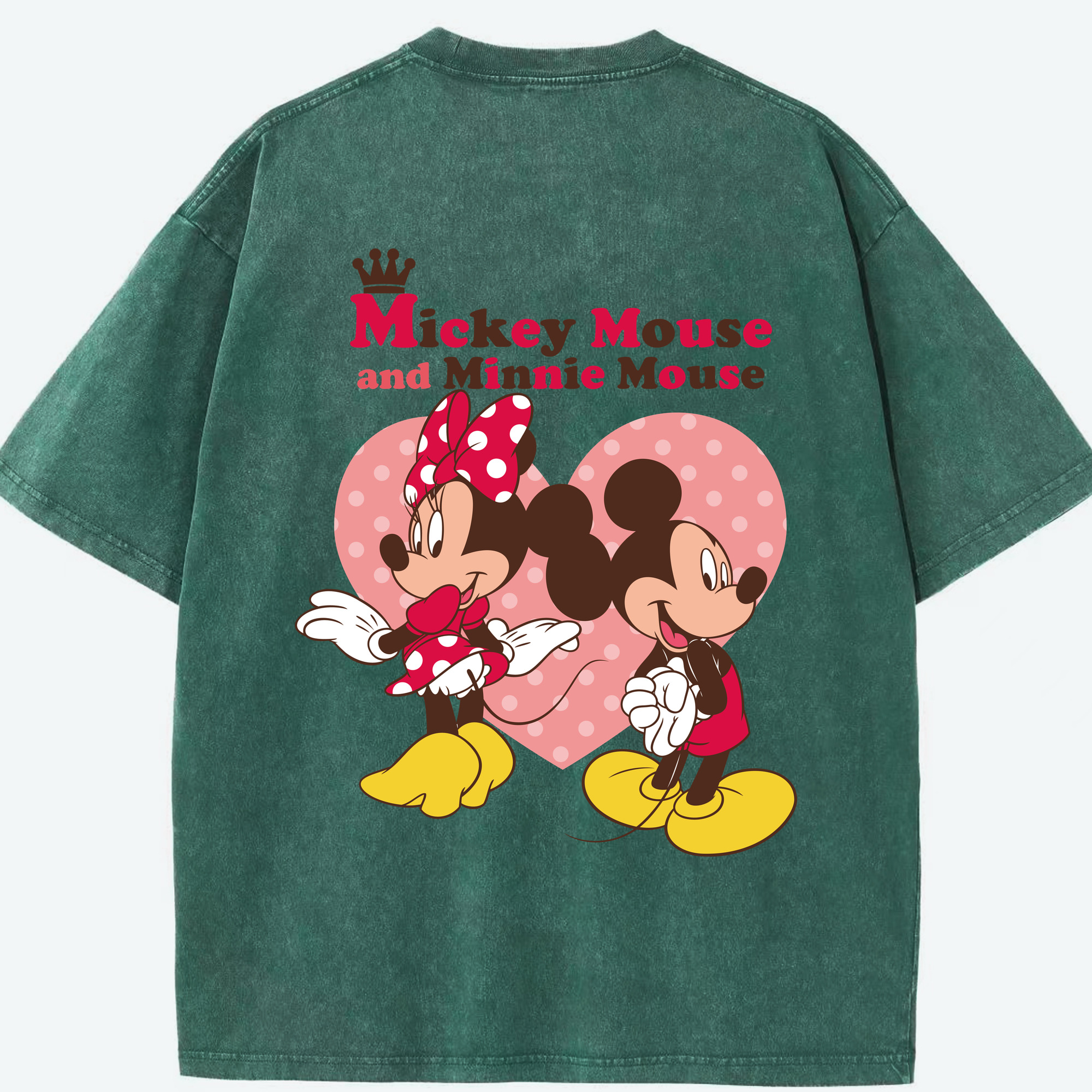 （画像用） ミッキーマウス Mickey Mouse 綿100% ヴィンテージ風 半袖Tシャツ（背面プリント）